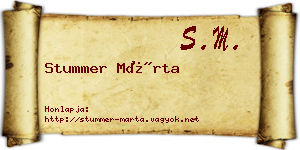 Stummer Márta névjegykártya
